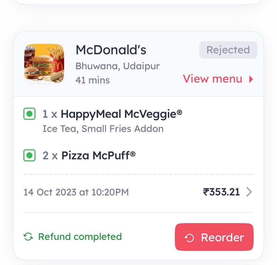@zomatocare @zomato 🙄 Thanks for the gourmet dining experience tonight night! Placed a McDonald’s order, patiently waited 30 mins, and voila! It got canceled. Now, I have no option but to host a ‘hungry party’ for myself and my friends . 🙃 #FineDiningAtHome #LateNightAdventures