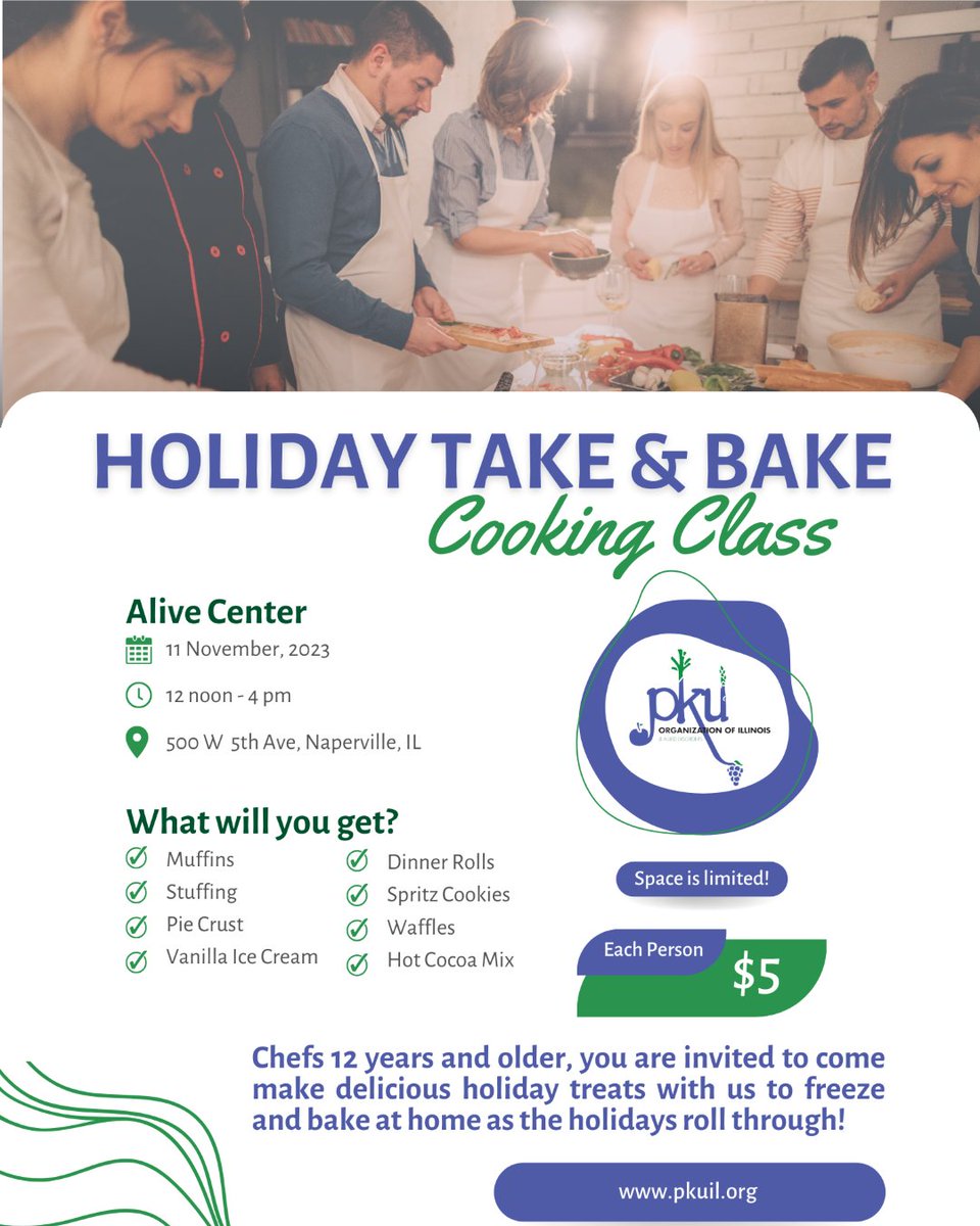Holiday Take &amp; Bake Cooking Class | November 11

Register here: conta.cc/3rXc7or