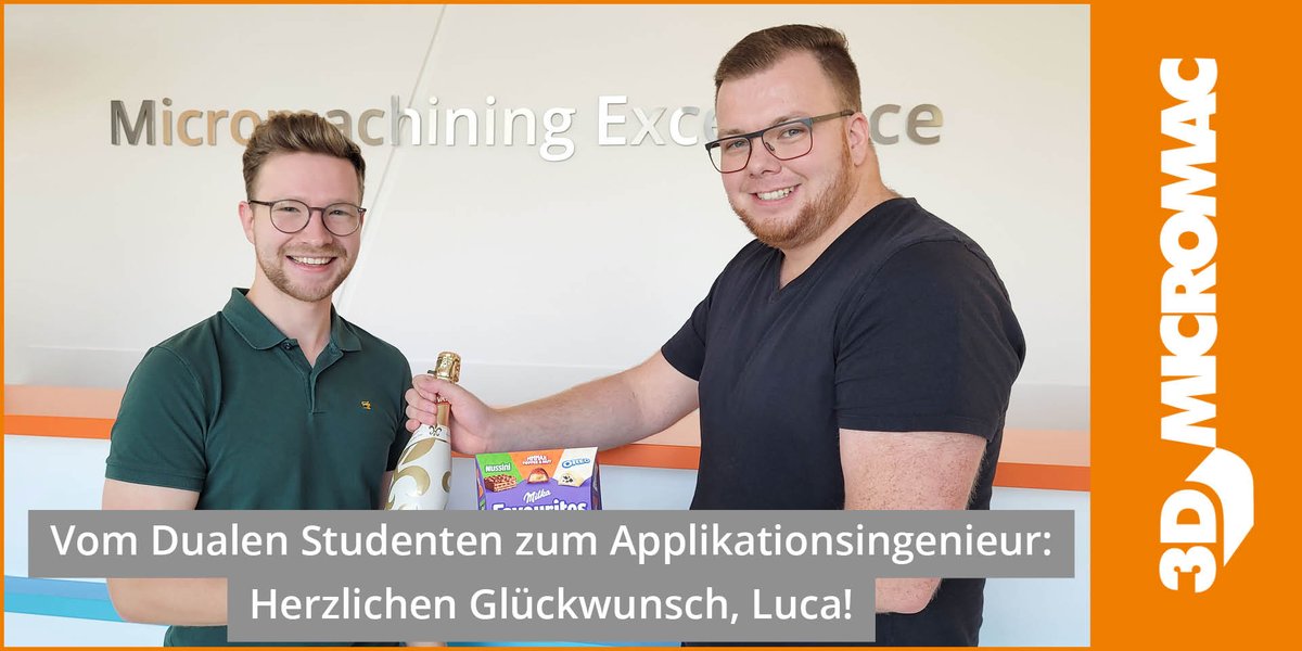 3DMicromacAG's tweet image. Wir gratulieren unserem Dualen Studenten Luca zum Studienabschluss an der @BA_Glauchau! Als #BachelorofEngineering bereichert er nun unser Team als Applikationsingenieur. Wir freuen uns auf innovative Impulse &amp;amp; gemeinsame Erfolge! 

#KarriereStart #DualesStudium #Chemnitz