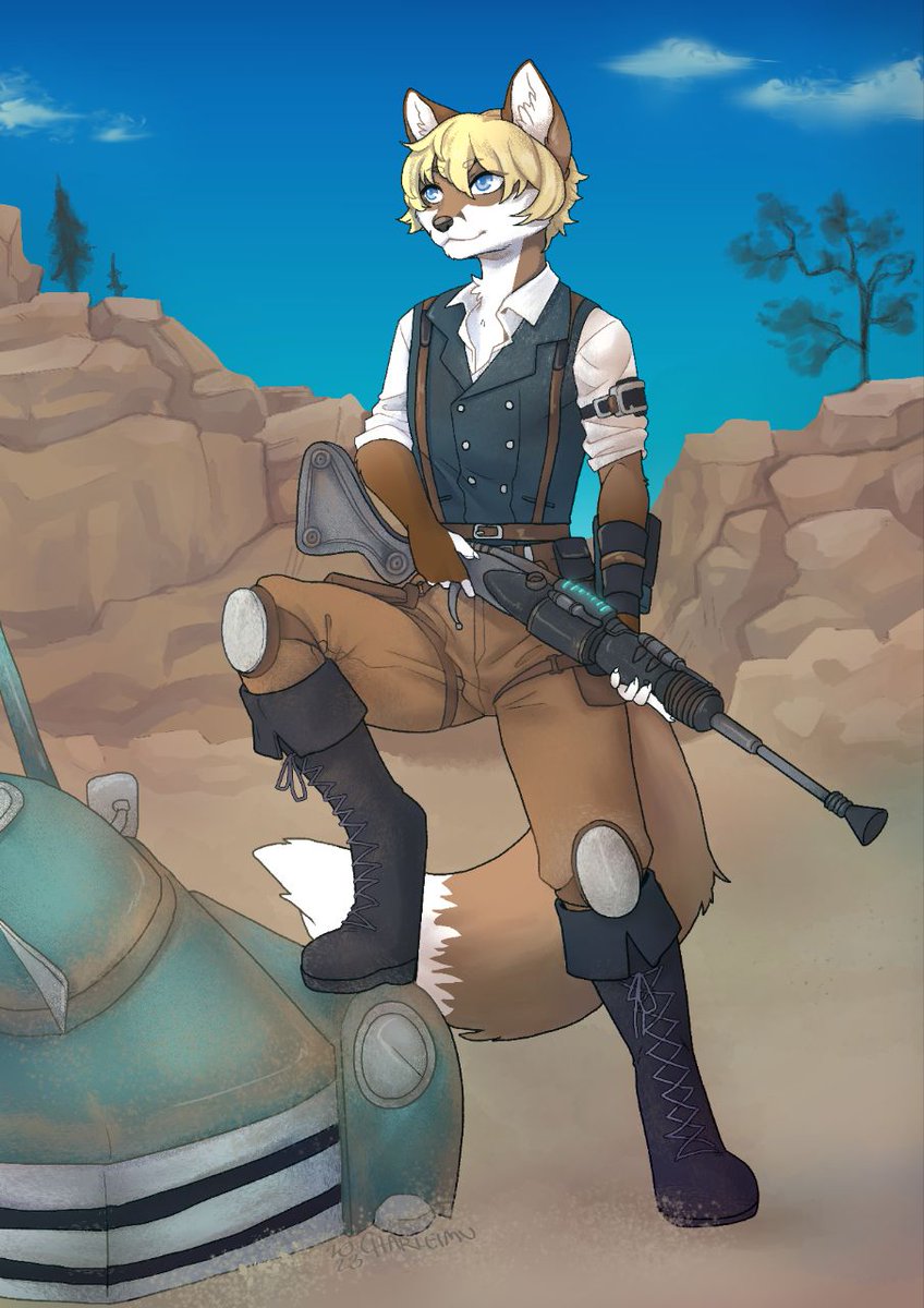 Got this beautiful <a href="/Fallout/">Fallout</a> 76 inspired piece today, furried version of my main toon 💜

Art by <a href="/charleimu/">Leimu 🍀 💙💛</a> 

#Fallout76