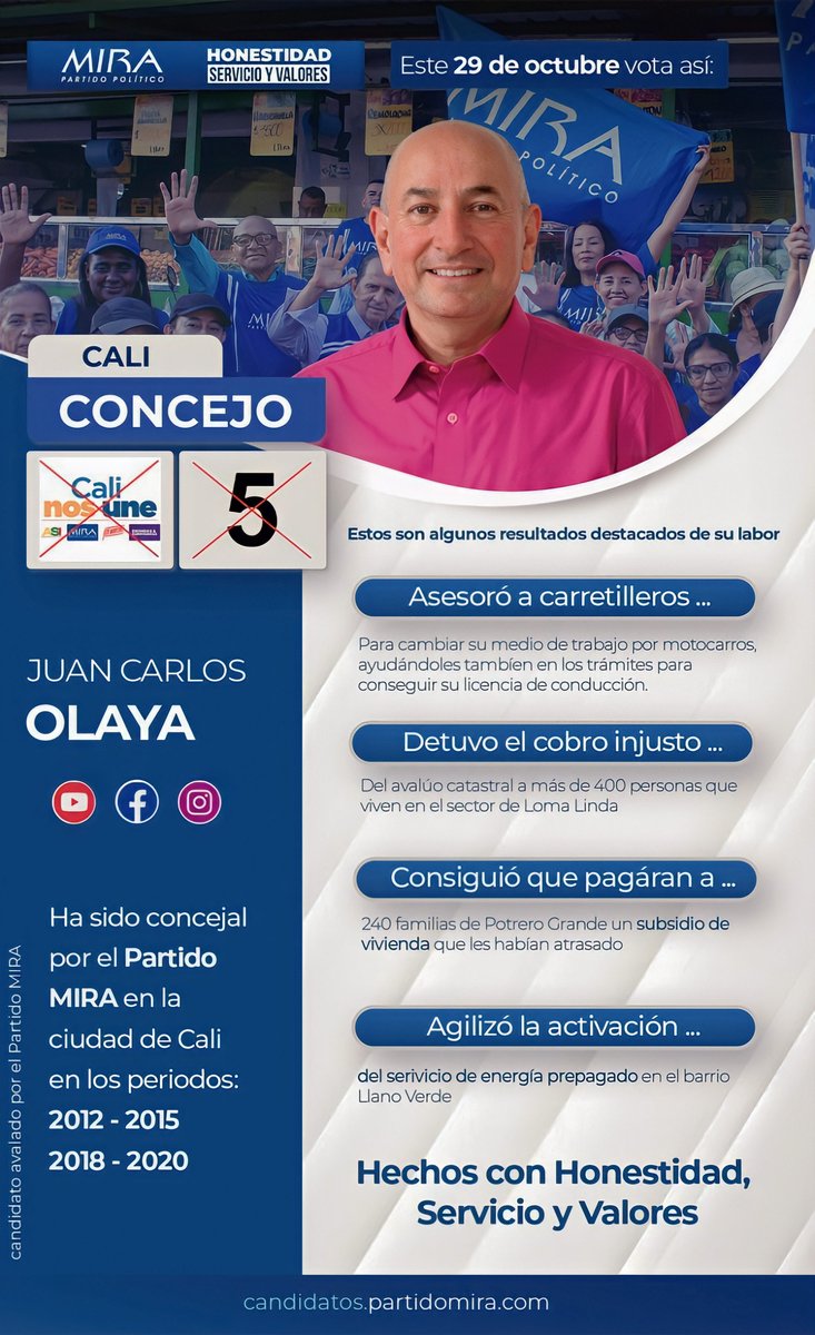 Los invito a conocer mi perfil y a compartirlo, con algunos resultados más destacados de nuestra labor en los años en el Concejo de Cali.

🔴 Al Concejo número ❌5 Cali Nos Une❌