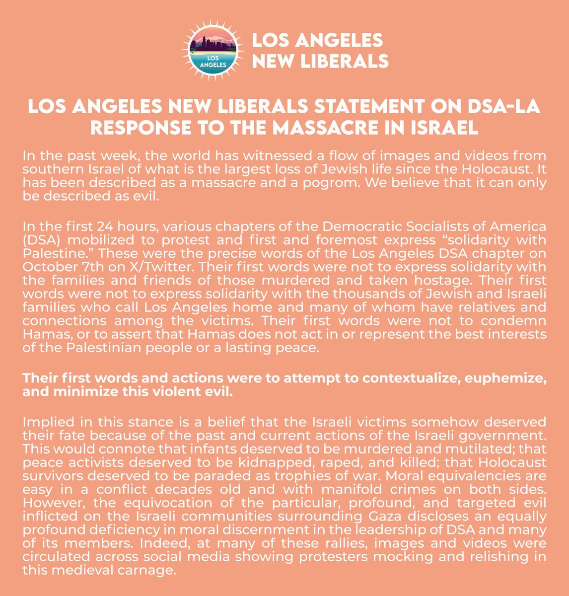 tobinjstone's tweet photo. The @LANewLiberals put out this statement on Thursday condemning DSA-LA — I believe that virtually everything on this statement can and should be applied to the Denver DSA and electeds associated with the org. #copolitics https://t.co/hEq8U0fxua