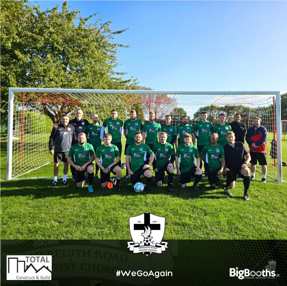 FCMeredithBC's tweet photo. The debut of our new kit today with a much appreciated contribution by @MeredithRd_Bapt and our  new sponsor @BigBooths. 
If you want Photo Booths, Audio Booths, Candy Carts etc. will get no better service than from Stefen McGrath &amp; his team. Your support is very much appreciated https://t.co/GsRGGdjqGo