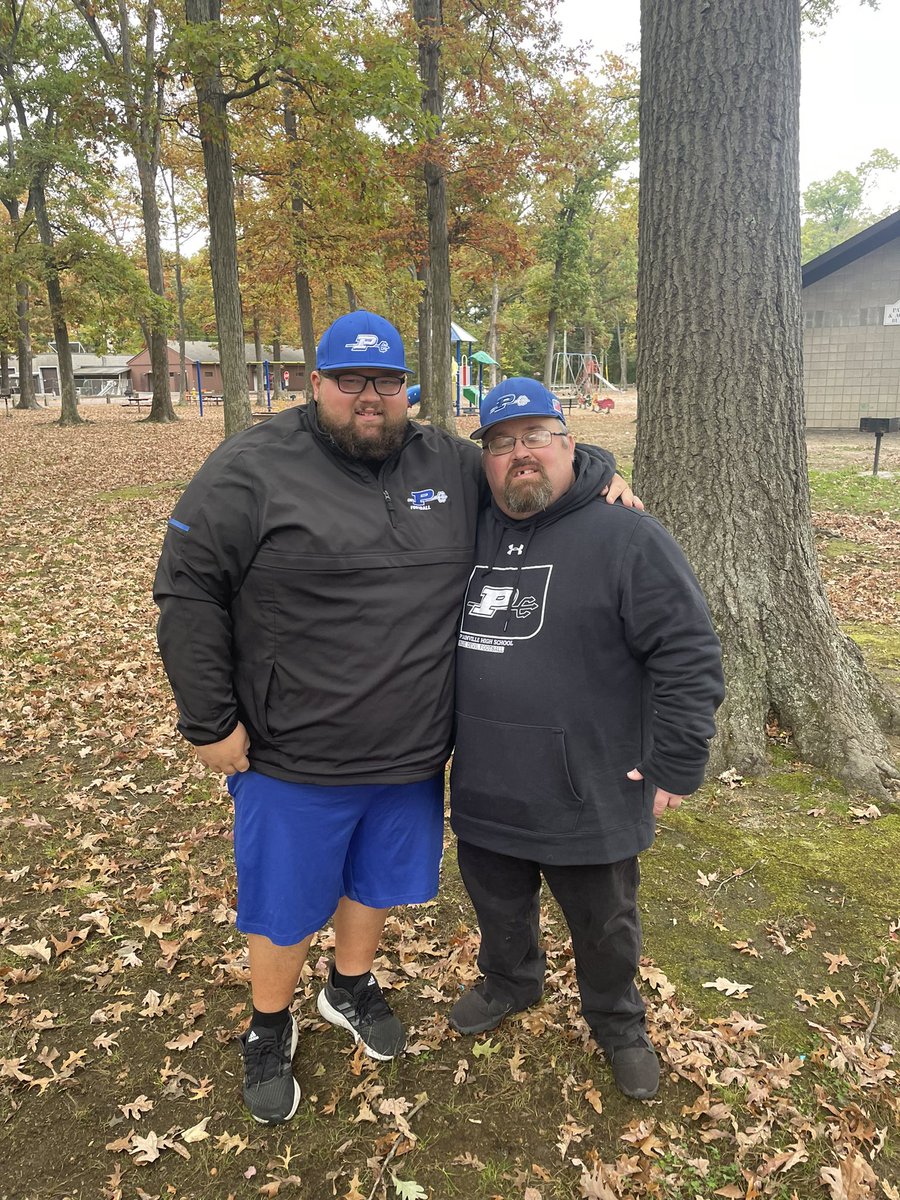 CoachTShea's tweet photo. Special day for @PLVBlueDevilFB Coach Matt Gingras.  Matty was honored with being the Grand Marshal for the PARC / 2023 Coughlin Memorial Walk. Put him in the HOF @PLVBlueDevils @PlvComSchools #WeAre #RollDevils #FearTheFork https://t.co/rMrvQ4xk26