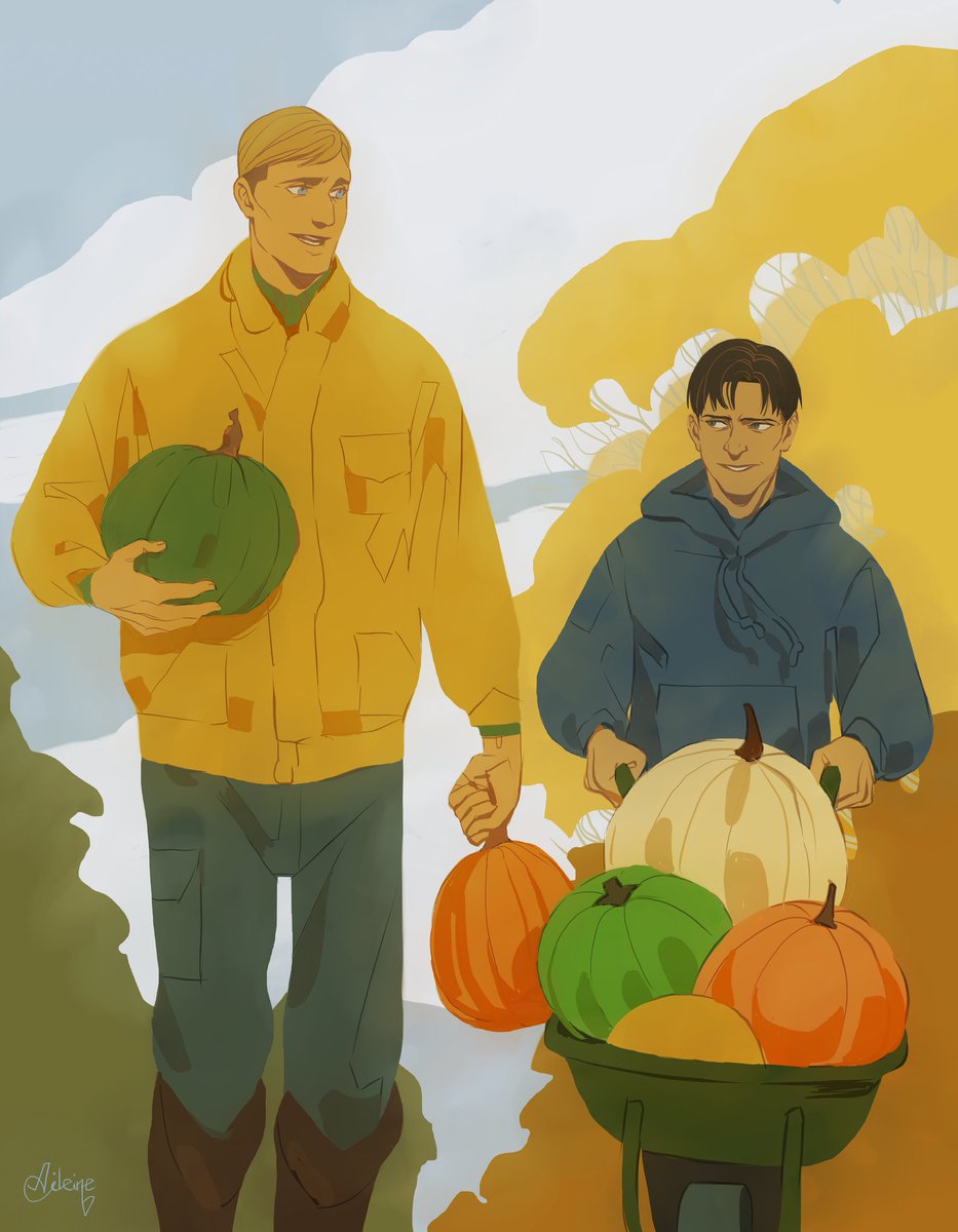 They are going to make a pumpkin pie. Happy Birthday, Erwin! #エルリのエルヴィン生誕祭2023 #エルリのエルヴィン生誕祭 #eruri