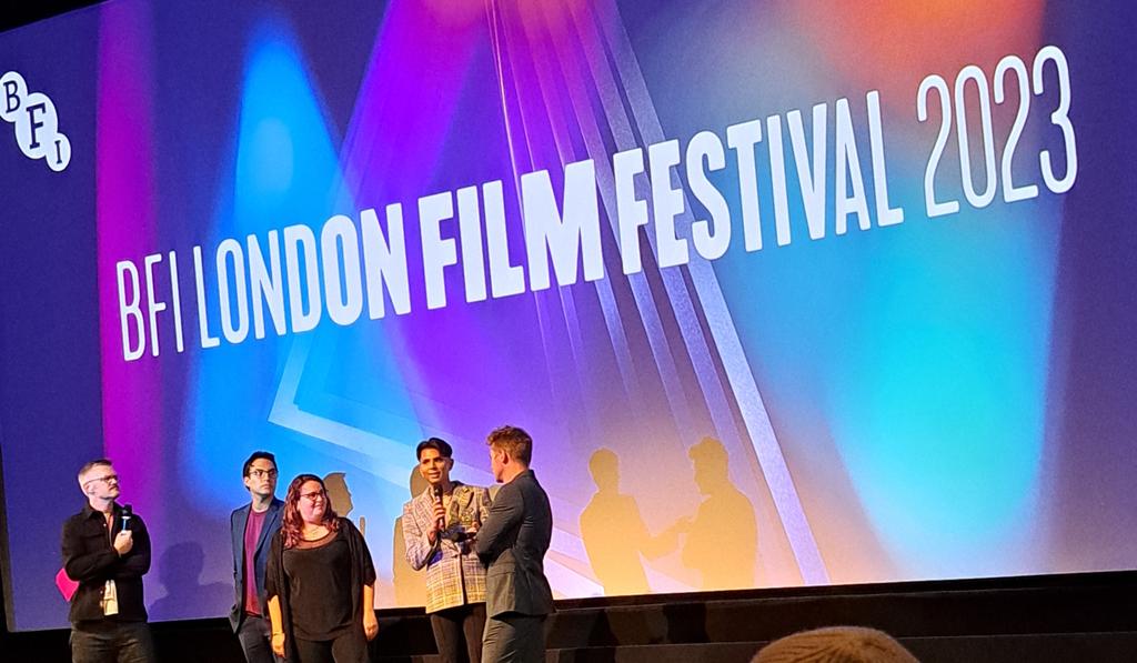 Filled with warmth after seeing Unicorns a simply brilliant, fun, moving love story at @BritishFilmInst #LFF23 Wonderful Q&A afterwards with @iJamesFloyd @sallyelh, the amazing @ItsJasonPatel in his first feature film & #BenHardy in probably his most complex role ever. #LFF2023