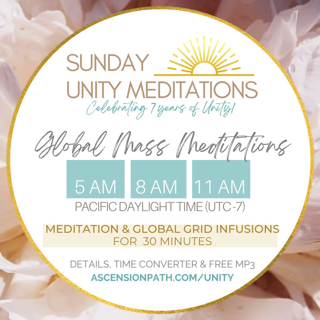 sandra_walter's tweet photo. Practice the coherent power of Unity Consciousness in the field of Ascending Hearts.⁠
⁠
Three synchronized Global SUNday Unity Meditations at 5AM, 8AM and 11AM PDT. ⁠
⁠
https://t.co/1Wx5TMIn6r⁠
⁠
Because #Ascension https://t.co/R8F4xlny04