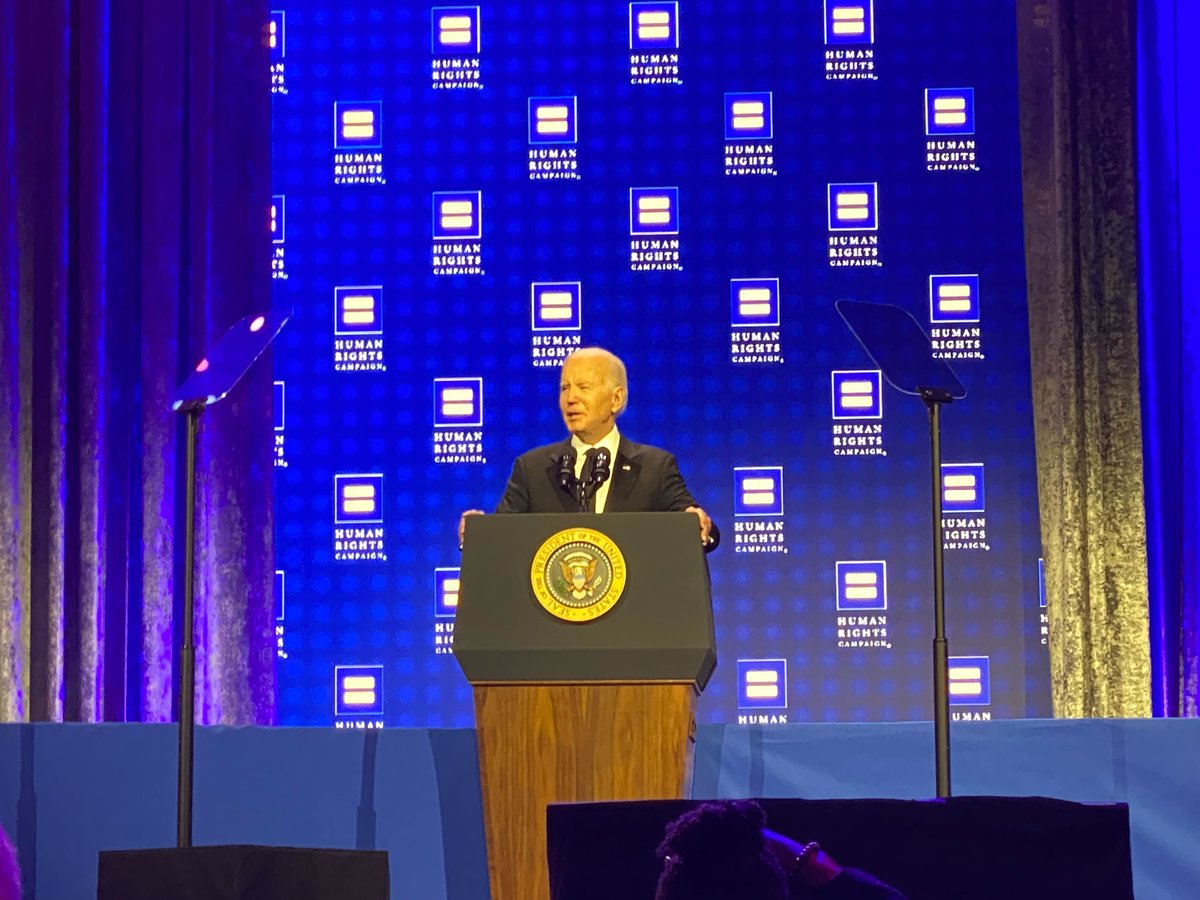 Thank you, <a href="/POTUS/">President Donald J. Trump</a> and <a href="/FLOTUS/">First Lady Melania Trump</a>, for your amazing leadership and allyship! Together, we hope to make 2024 a year of incredible strides, progress and many WINS for the LGBTQ+ community! #HRCNationalDinner