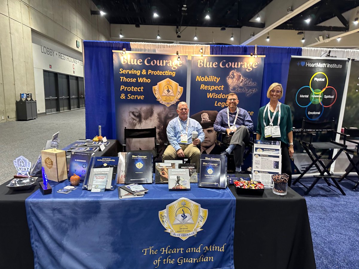 bluecourage's tweet photo. The Blue Courage team is in beautiful San Diego for the 2023 IACP conference! Great to see our US and international partners and make new connections! Come and visit us - BOOTH 2011! #IACP2023 #bluecourage #purpleresolve #LEleadership https://t.co/8Wv518iDr9