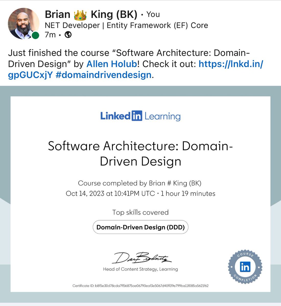 fullstackbk's tweet image. I’ve been getting my learn on all day. #fullstackbk #softwarearchitecture #domaindrivendesign