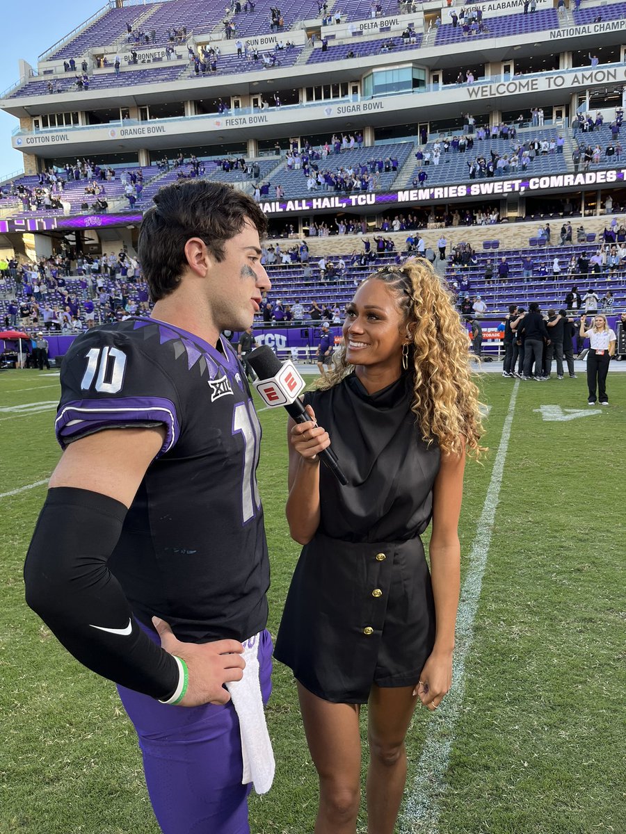 _Mark_Cohen's tweet photo. When you’re @JoshJHoover and you pass for 439 yards and 4 TDs in your first career start, you’ve earned a postgame interview with @Kay_Breezy22 after a 44-11 win over BYU! https://t.co/l1cGqJjV6u