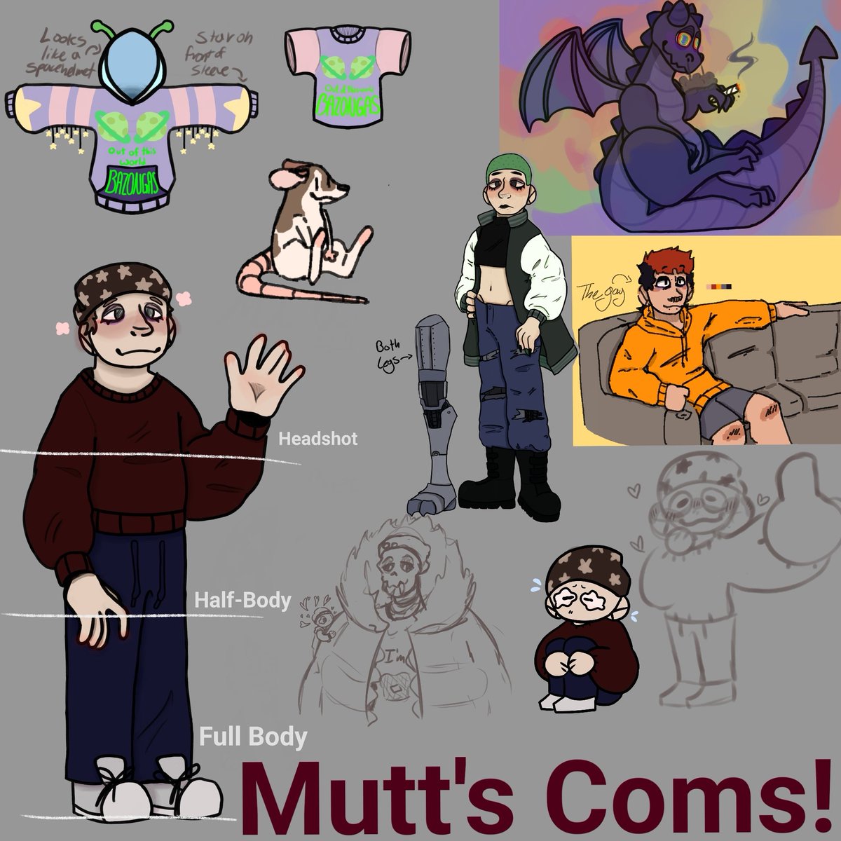 Muttdoesadraw's tweet photo. Emergency commissions are opened

Full body sketch is $20, fully colored and lined is $25
Half body sketch is $15, fully colored and lined is $20
Headshot sketch is $10, fully lined and colored $15
Goober sketch is $5, lined and colored is $15
Designing clothes is $15 https://t.co/czMt1wuf23