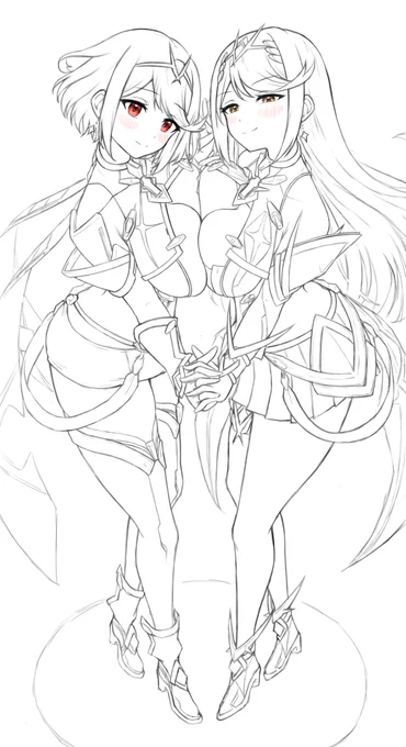 ホムヒカが手を取り合う絵wip🔥✨  手を取り合う絵です😌