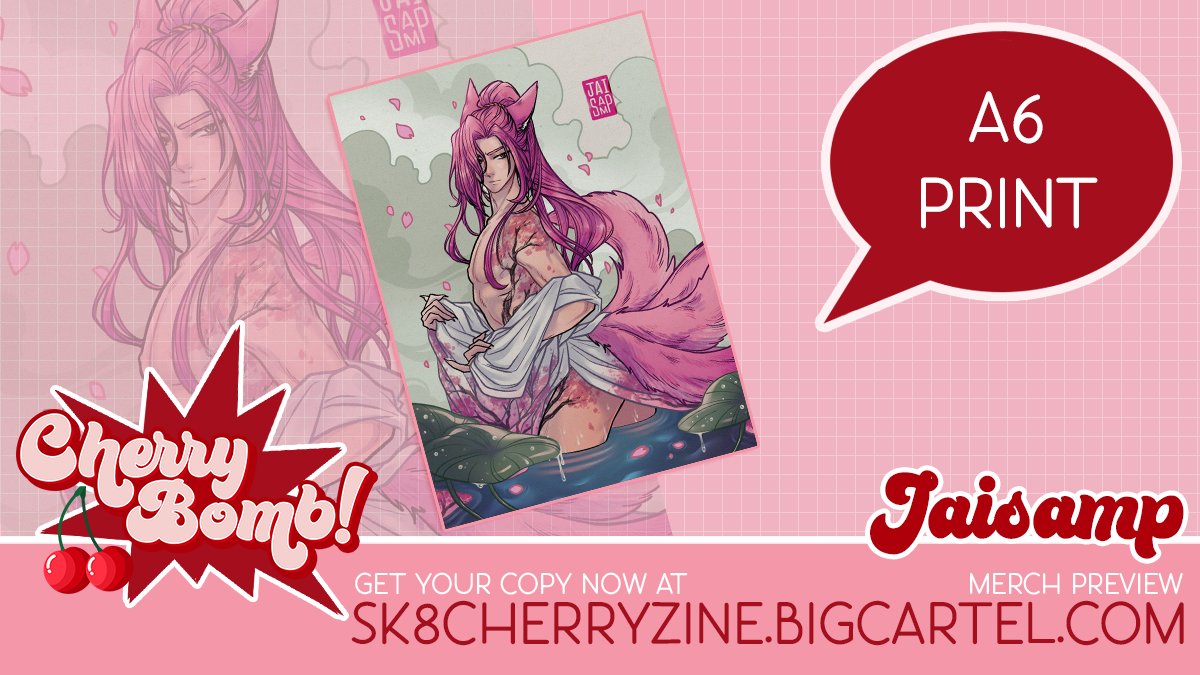 🩷 MERCH PREVIEW 🩷

Check out this absolutely radiant A6 print by <a href="/jaisamp/">Jai.S ✨🌸✨</a>! It perfectly encapsulates the magic of Cherry by combining real and magical world elements.

Grab yourself a Kitsune Kaoru print in our shop linked below! 🫣💕🍒