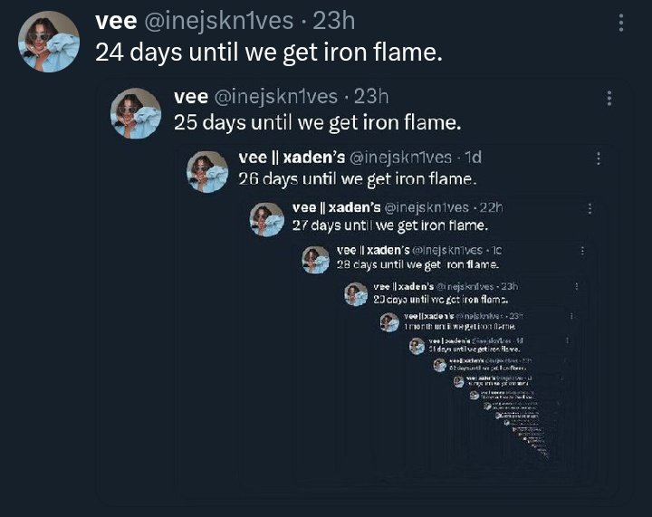 23 days until we get iron flame.