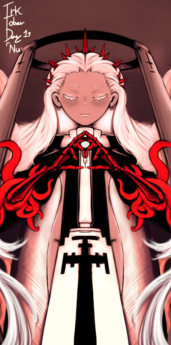 4byssP's tweet image. Day 12 - 13 [Eye patch] &amp;amp; [Nun] #inktober2023 #drawtober2023