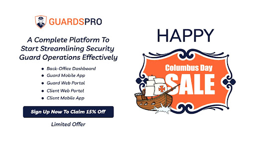 GuardsPro's tweet image. Save big on #GuardsPro with #ColumbusDayWeekendSale!

Get up to 15% off for the first 3 months on GuardsPro, the most robust #SecurityGuardManagementPlatform. Discount automatically applied at checkout. To avail of this offer, sign up here: hubs.ly/Q024Zt2g0