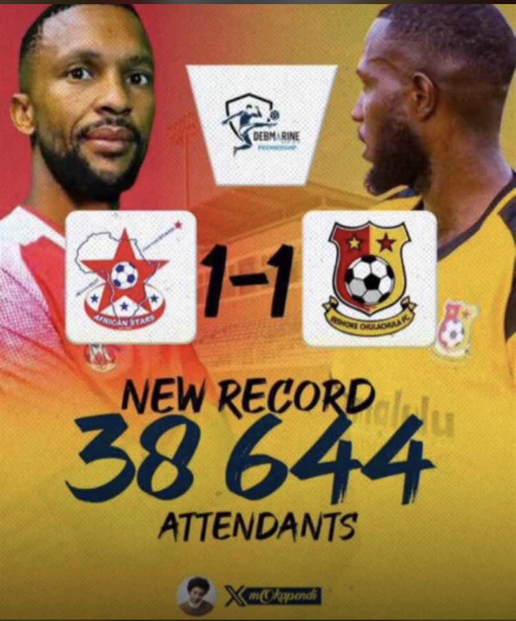 FootyNamibia's tweet photo. NEW ATTENDANCE RECORD🚨

African Stars 🆚 Chula Chula https://t.co/xufEoTb3xs