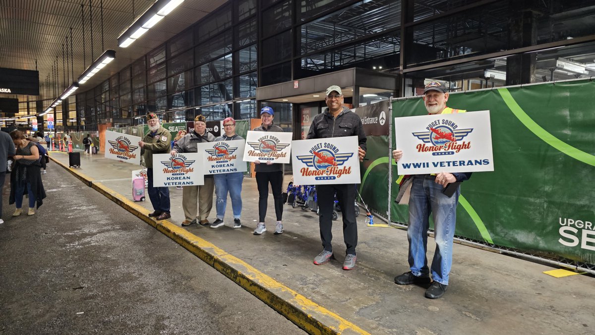 VFWPost6785's tweet photo. Today at 0530 hrs VFW Post 6785 celebrated Puget Sound Honor Flight Mission #34.  Mission 34 represents the 10th anniversary of Honor Flight at the Seattle-Tacoma International Airport!  

Happy Anniversary Puget Sound Honor Flight. https://t.co/t1ym6h7haq