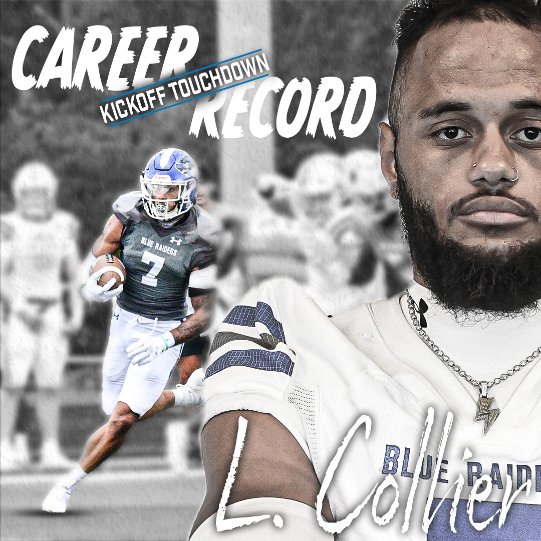 TOUCHDOWN BLUE RAIDERS!!!  Logan Collier returns the kick 100 yards to become the program's all-time leader in kickoff return touchdowns

Lindsey Wilson 21 Campbellsville 7