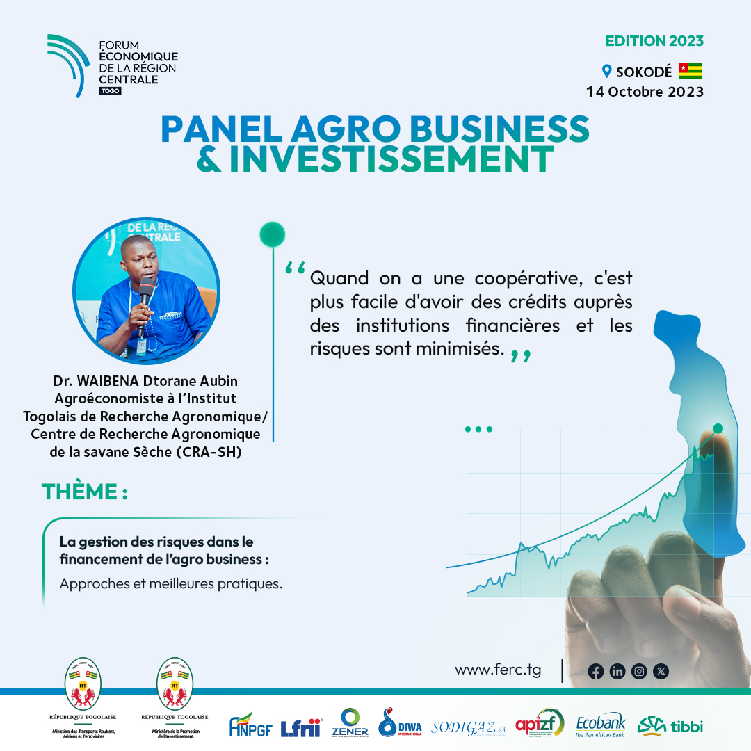 ContactFerc's tweet photo. #FERC 🇹🇬JOUR 2

PANEL SUR L'AGRO-BUSINESS ET INVESTISSEMENT

THEME : La gestion des risques dans le financement de l'agro-business 

@Promo_InvestTg

#FERC2023 #Investissement #Finances #Agrobusiness #RegionCentrale #Togo #Sokode https://t.co/iS5sUVriLv