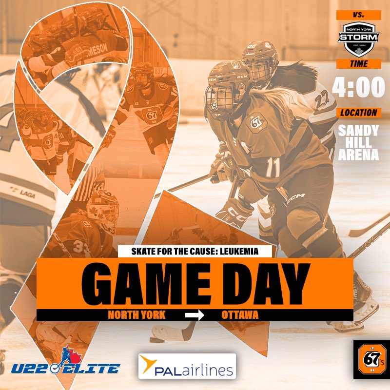 OttawaJr67s's tweet photo. Get out to support our Skate for the cause game today at Sandy Hill where we will be raising awareness and money for Leukemia research!
#67sAA #Jr67s https://t.co/UW8a9euZej