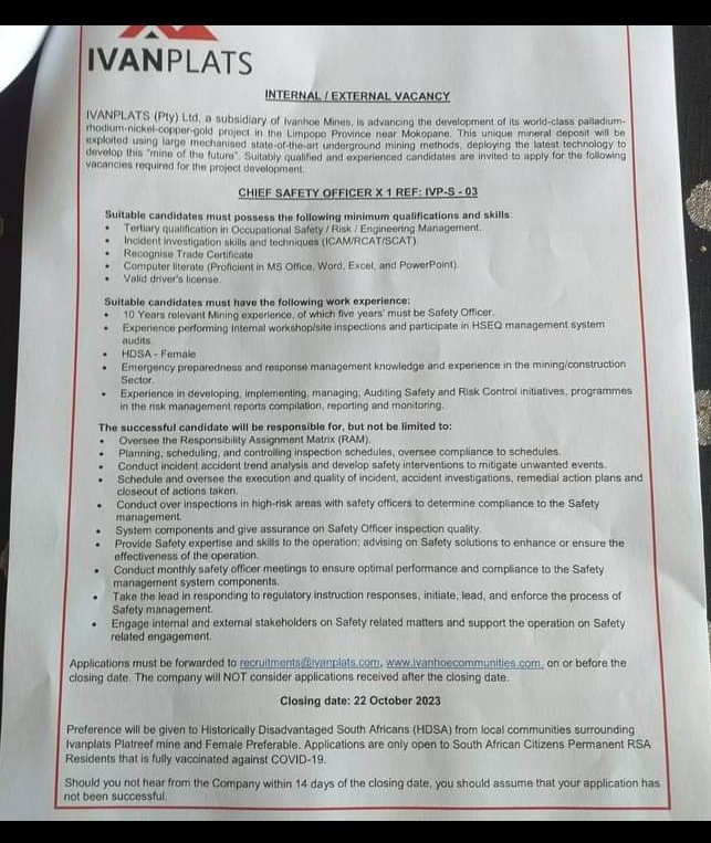 Ghost8Diva's tweet photo. π¨πVacancies π¨π
Closing Date 23/10/2023
#Thread
#Letsapply πππΎ https://t.co/BQ8Qj32ggs