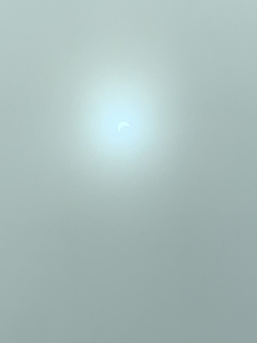 Super foggy day but got to at least see the eclipse for a few seconds.