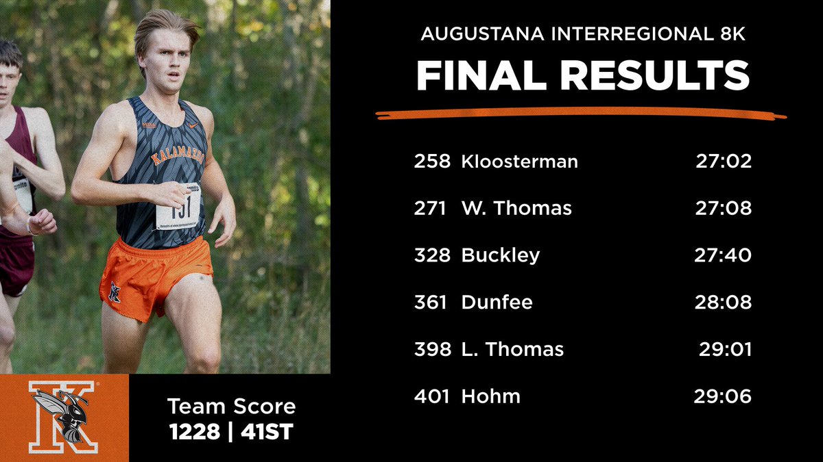 Paige Anderson was today's top runner on the women's side, while Rob Kloosterman crossed the line first for the men. #GoHornets