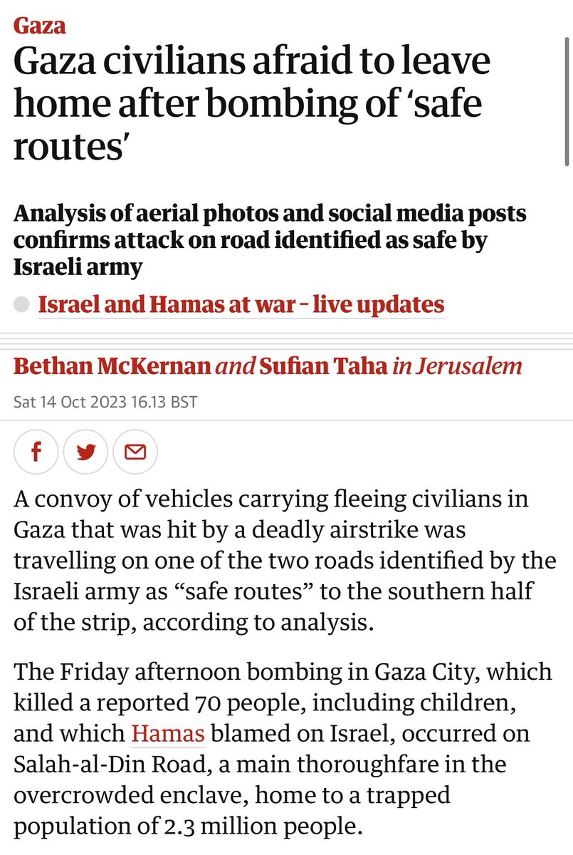 ‘The Forensic Architecture investigative unit at  human rights organisation, al-Haq, used aerial photos &amp; social media posts to geolocate the site of the strike, sharing its findings with the Guardian. The BBC’s Verify unit came to the same conclusion.’ theguardian.com/world/2023/oct…