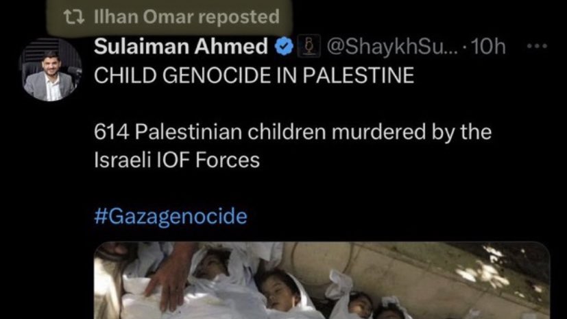 SonofHas's tweet photo. Shot: @AOC complains about misinfo on Twitter

Chaser: @IlhanMN spreads pro-Hamas propaganda on Twitter https://t.co/tgu1OAI9sW