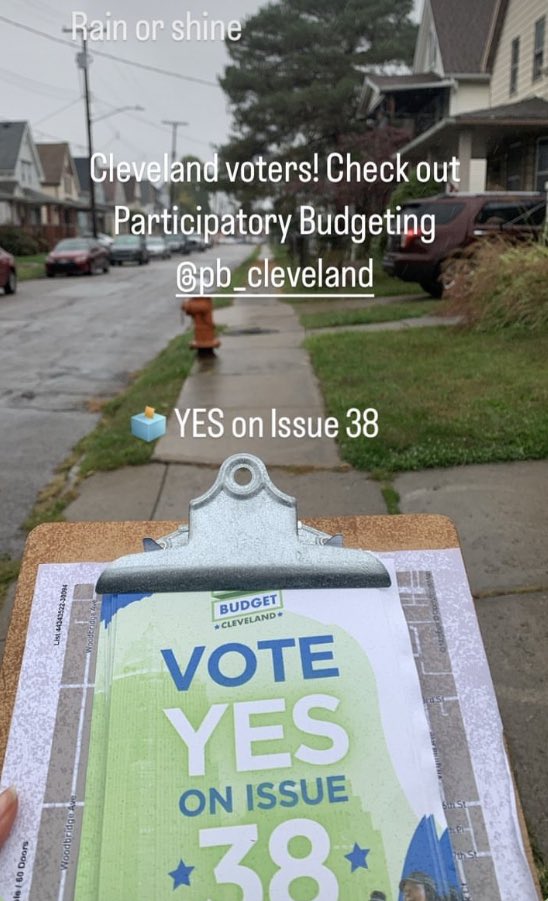 PB_Cleveland's tweet photo. Thankful for our canvassers knocking on doors today. Help us get out the word by signing up here: https://t.co/2CQK0hVmQF #YESon38 https://t.co/zGbBkNLe29
