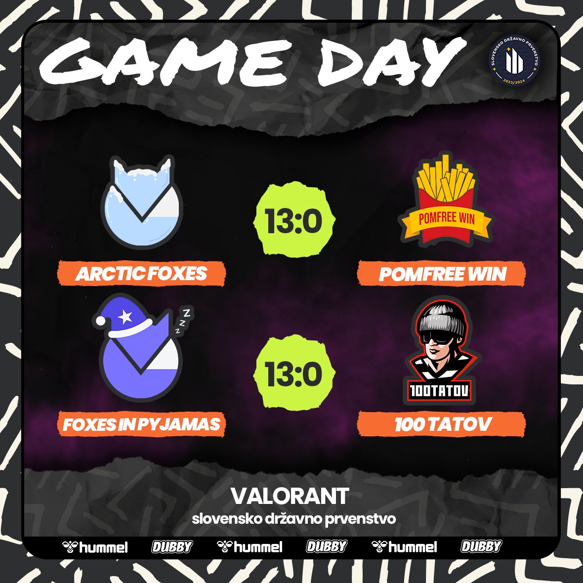 Another day another victory!🦊
<a href="/eszslovenije/">E-športna zveza Slovenije</a> 
Partnered with: hummel <a href="/DubbyEnergy/">DUBBY®</a>