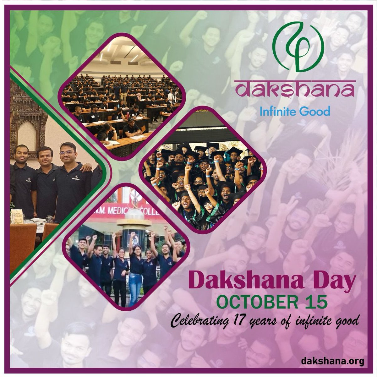 daan_official1's tweet photo. Happy Dakshana Day
#TheDakshanaFoundation #InfiniteGood #DAAN #Selflessgiving #DakshanaDay23
#15October #17yearsofInfinitegood
@DakshanaIndia @MohnishPabrai https://t.co/wZBT8UQMl0