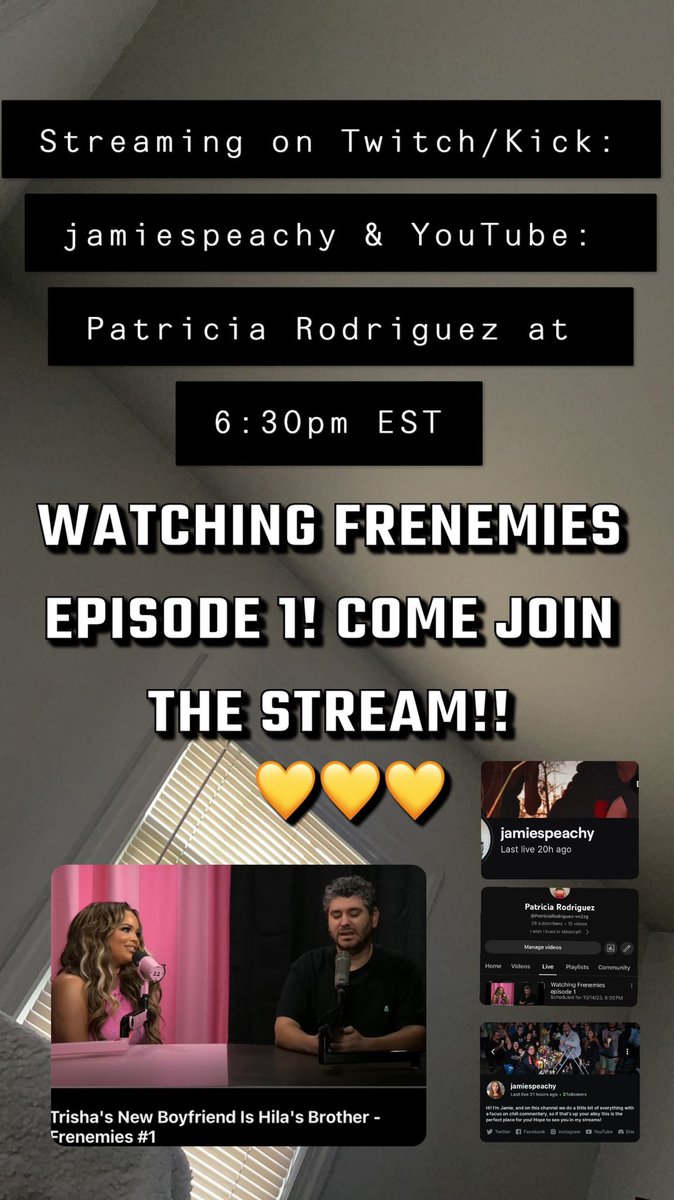 jamiespeachy's tweet photo. Streaming on Twitch/Kick: jamiespeachy &amp; YouTube: Patricia Rodriguez!! Come join at 6:30pm EST!!

https://t.co/zU1QLXdEsU 

https://t.co/kLxqq0zvek

https://t.co/MhQntUe8g7 https://t.co/oPRdWmTeaS