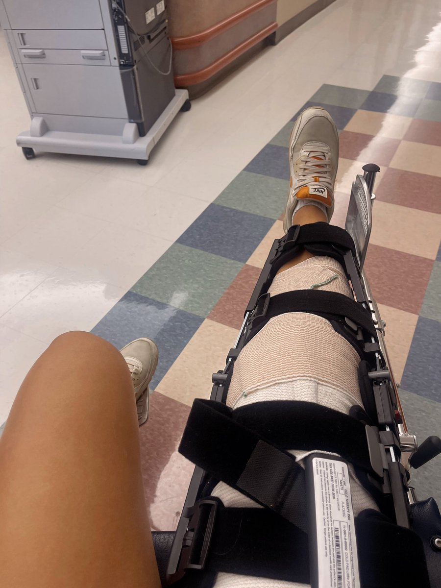 taylor_price17's tweet photo. Not in the plans but it’s time to get to work and come back stronger. 4 days post op and already getting my knee to bend! Small victories each day. #ACLjourney ❤️🧡 https://t.co/s9nqGf3MkA