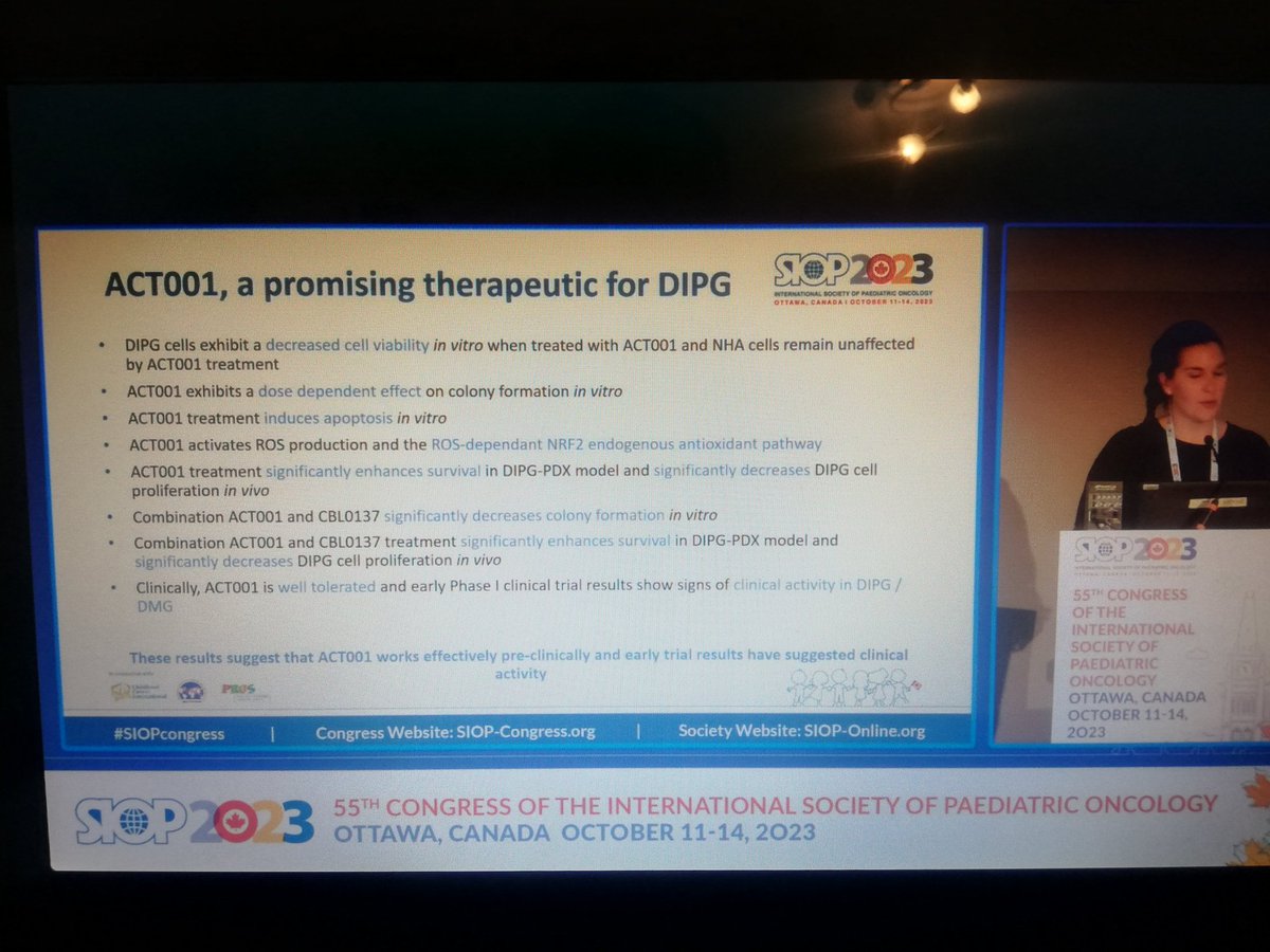Christian Müller 🎗️ (@christian_ccrs) on Twitter photo Why ACT001 is a promising therapeutic for DIPG
#SIOPcongress
#SIOP2023Ambassador
<a href="/WorldSIOP/">SIOP International</a> Why ACT001 is a promising therapeutic for DIPG
#SIOPcongress
#SIOP2023Ambassador
<a href="/WorldSIOP/">SIOP International</a>