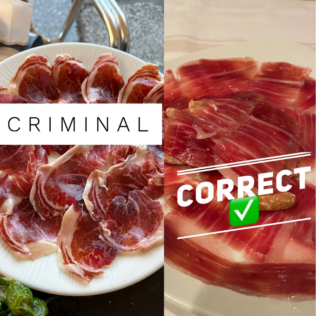 LarryShyGuy's tweet photo. I have to get this off my chest. Cutting Jamón with a machine should be criminal! There I said it 🤣❤️🇪🇸 https://t.co/5cfFJ38uEC