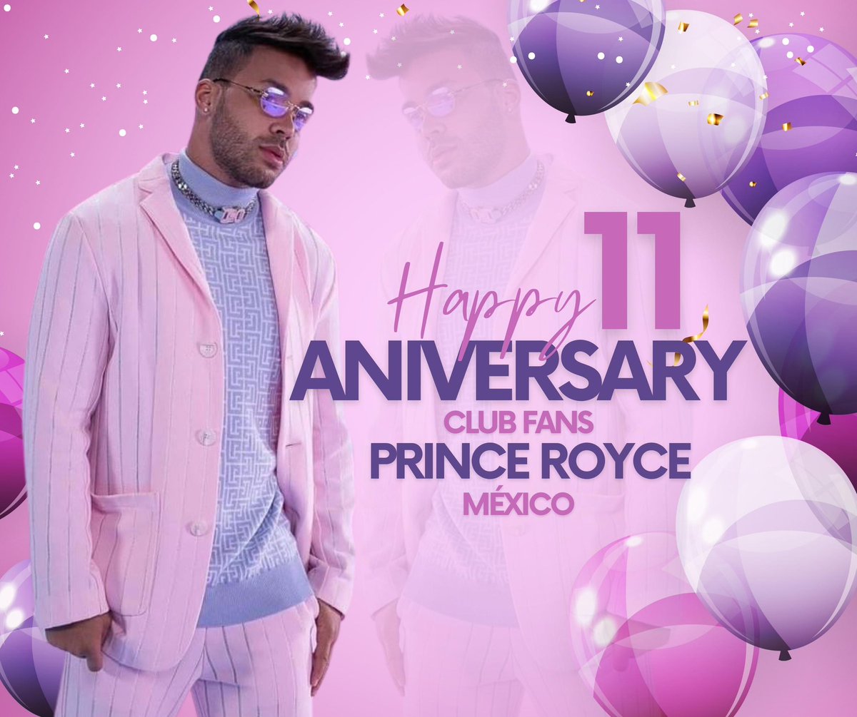 Querido #TeamRoyce 

¡Estamos de aniversario! 

Agradecemos cada momento compartido con nosotros, por toda su magia y amor. Gracias por llenarnos la vida de risas y recuerdos inolvidables. 

Los amamos.💜

Felices 11 años…

Club Fans Prince Royce México.

<a href="/PrinceRoyce/">Prince Royce</a>