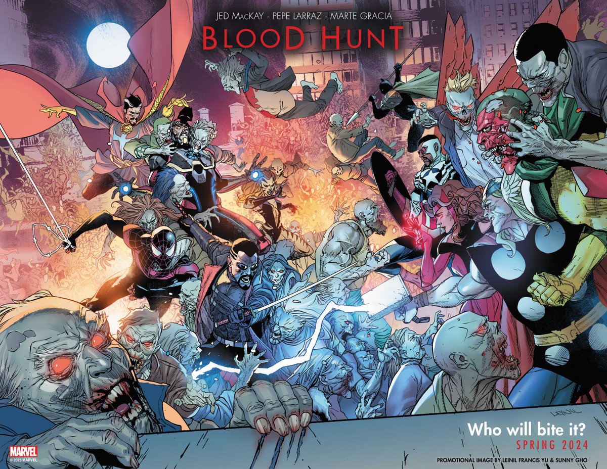 Vampires have always walked amongst the shadows of the Marvel Universe, but in spring 2024, the long night arrives, and these bloodsucking terrors take the spotlight in 'Marvel's Blood Hunt'.

Read more: bit.ly/45t053X #MarvelNYCC