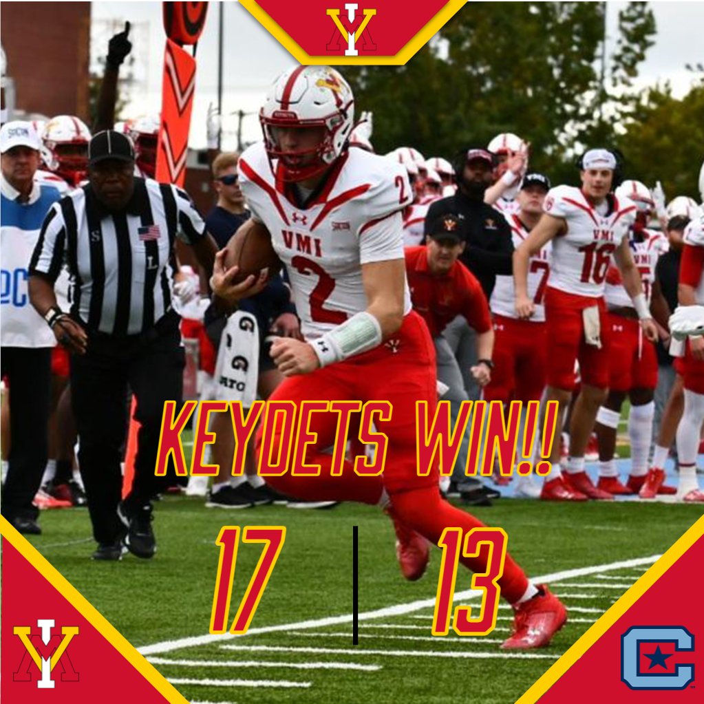 VMI_Football's tweet image. VMI tops The Citadel to reclaim the Silver Shako in the Military Classic of the South! #RahVaMil