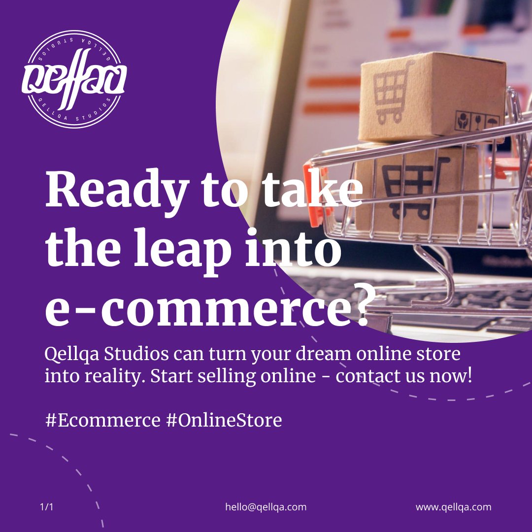 QellqaStudios's tweet photo. Ready to take the leap into e-commerce? We can turn your dream online store into reality. Start selling online.

¿Listo para el salto al comercio electrónico? Podemos convertir la tienda online de sus sueños en realidad. Comience a vender en línea. 

#Ecommerce #OnlineStore https://t.co/T3lm9vUyWz