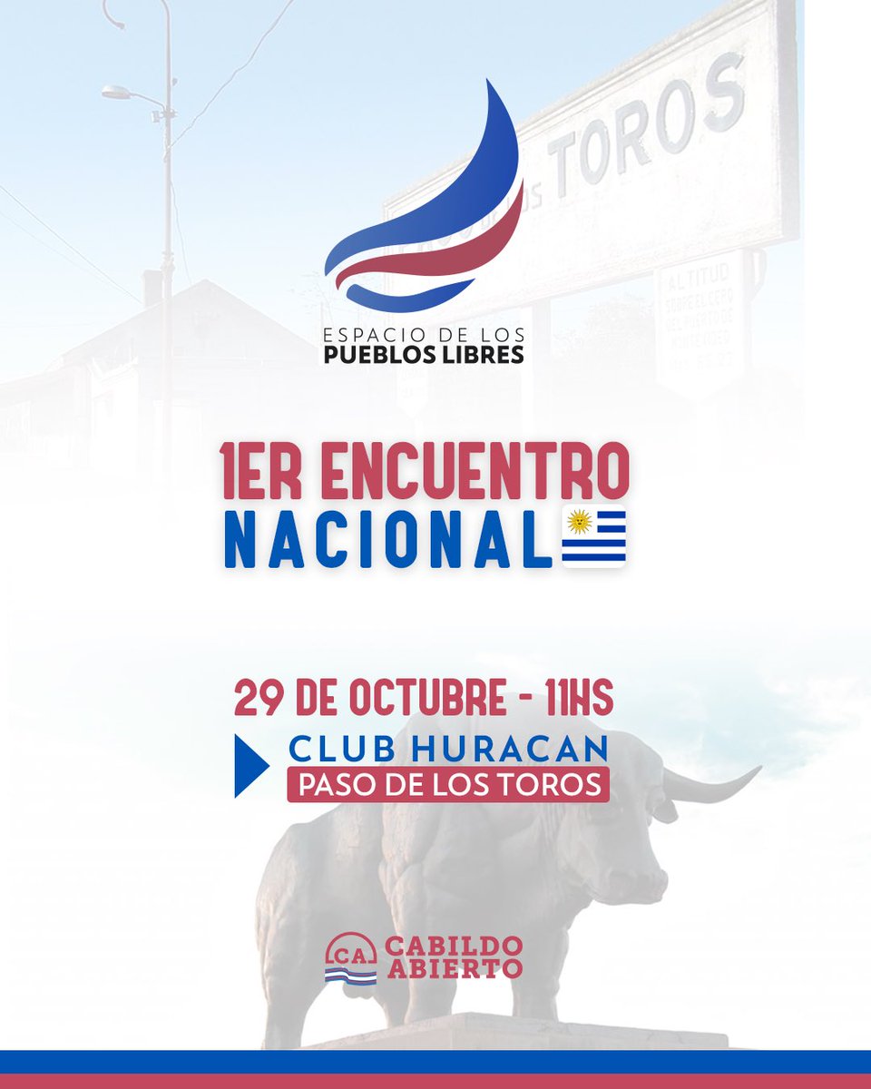 EPueblosLibres's tweet image. Se viene el Primer Encuentro del Espacio de los Pueblos Libres !!! 🇺🇾

#EspacioPueblosLibres 
#CabildoAbierto
#PasodelosToros