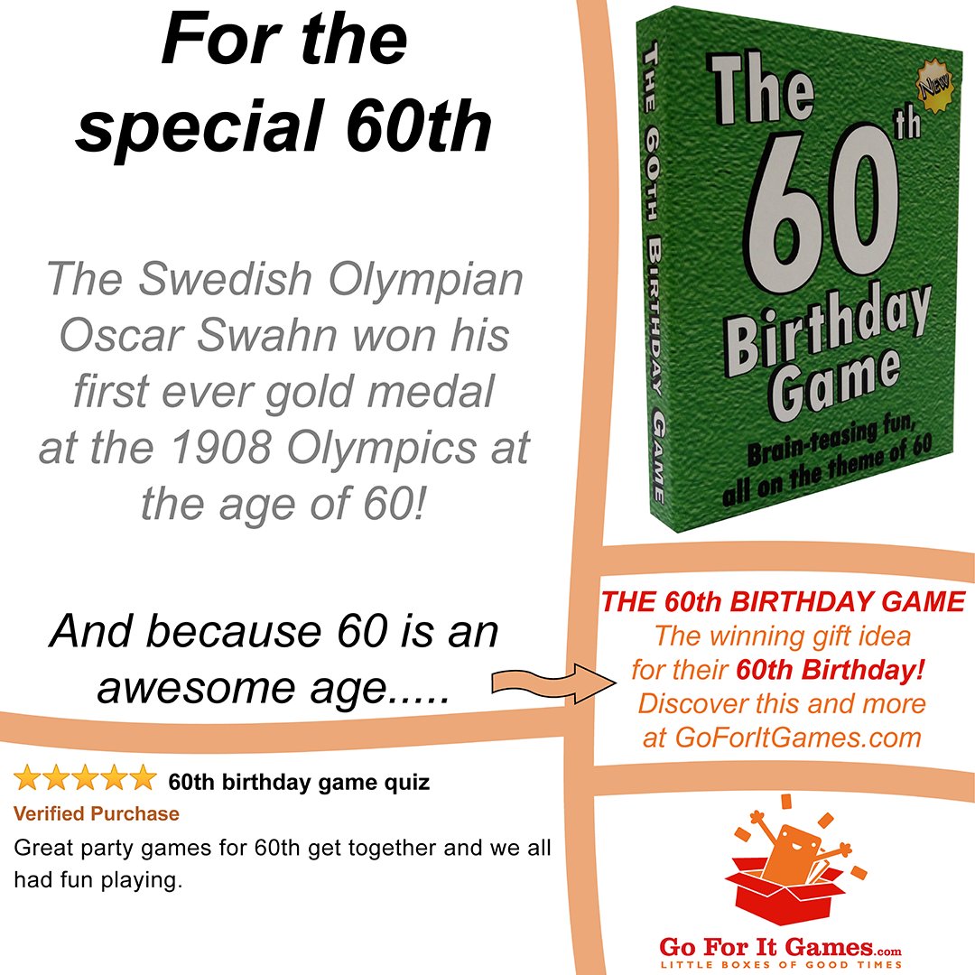 GoForItGames's tweet image. It's time to celebrate! Join the fun as we wish a very happy 60th birthday with an unforgettable game. Let the smiles, laughter, and good times begin! #60thbirthday #birthdaygame #friendsandfamily
