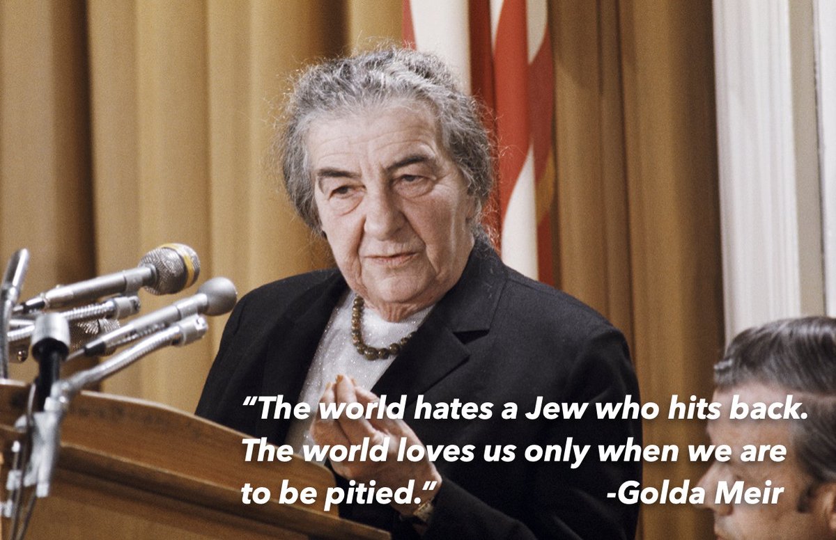 BRIANSTIVALE's tweet photo. Golda spoke timeless truth. I am seeing it happen before my eyes. The #AntiSemitism that is showing its ugly face justifying BARBARISM in the guise of equivalence &amp; “humanitarianism” is APPALLING. I EVER WILL SHOUT- “AM Y’ISRAEL CHAI!!!!!!” #AmYisraelChai #ISRAELisALIVE #Israel https://t.co/ZjT8mOaIXm