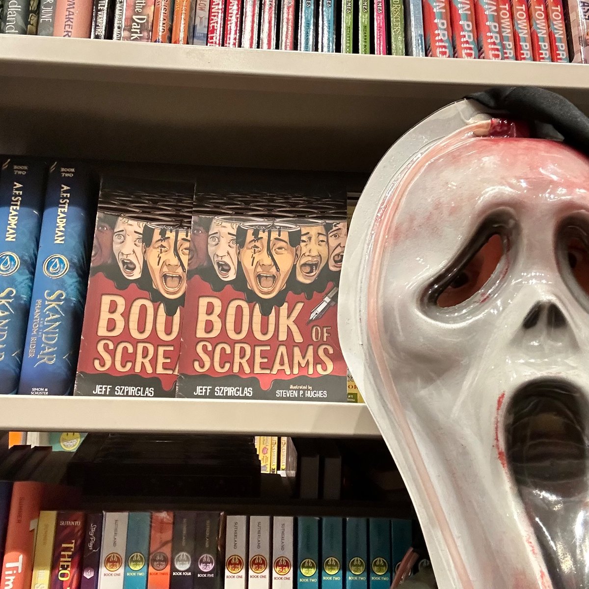 Always a scream to find copies of your book IN THE ACTUAL STORE!!!  #bookofscreams now available from yours truly, <a href="/_StevenHughes/">Steven P Hughes</a> and <a href="/orcabook/">Orca Book Publishers</a> and found at <a href="/chaptersindigo/">Indigo</a> hope it makes #heatherspick!