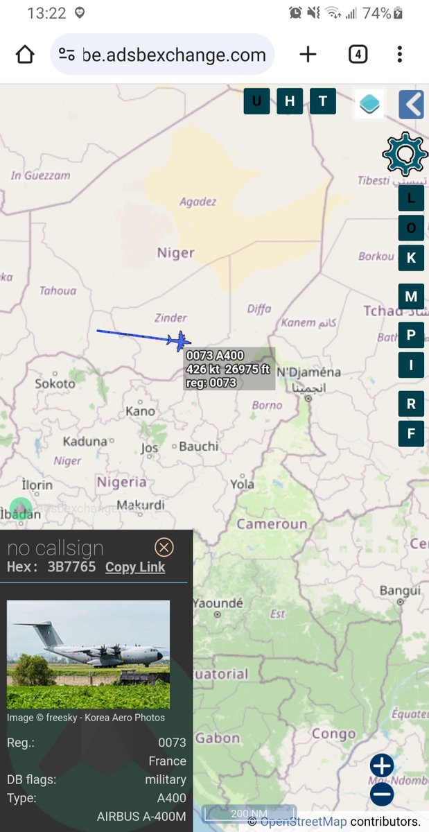 Borrowed7Time's tweet photo. France continues withdrawing its military from Niger to N'Djamena, Chad. 

A-400M 0073 #3B7765 https://t.co/V5iSNp8VHy