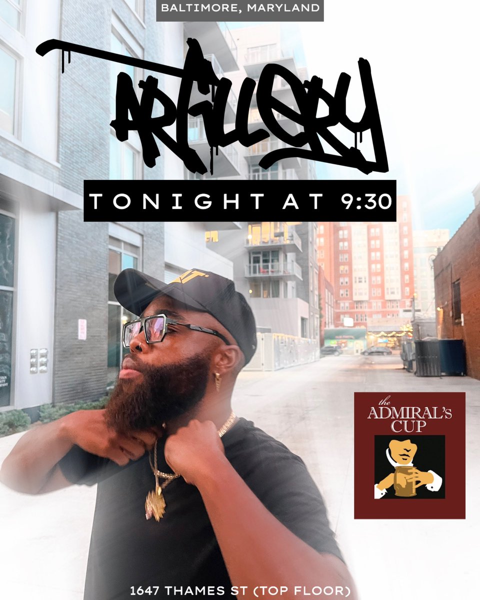 ARTILLERYMX3's tweet photo. Surprise Baltimore family it’s been awhile! I’ll be DJing at The Admiral’s Cup - Fells Point, Maryland tonight spinning nothing but the hits from the late 90’s to todays top 40 pop, hip-hop, EDM and R&amp;B. Let’s throw a party for old times sake!🫶🏾🔊🎶 https://t.co/5sSyOshdtA