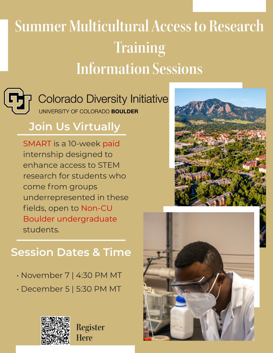 #events  A 10-week paid internship designed to enhance access to STEM research, open to Non-CU Boulder undergraduate students. #stem #blackstem #CUBoulder  #CUBuffs  #bouldercolorado #coachprime #Primetime