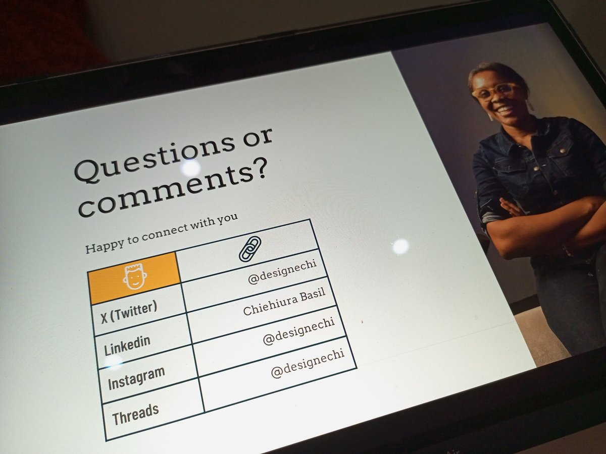 DesigneChi's tweet photo. A snippet of my presentation slide designs☺️❤️
I love 'em!
Thank you @slidesgo for the assets and inspiration!
#designechi #laskill #dta #impact #tech #slidesgo https://t.co/dh0kfIkbIn